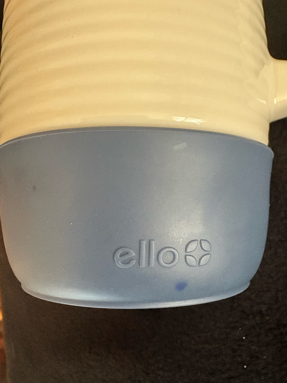 Ello Jane Ceramic Travel Mug Cream and Blue 18 oz - Picture 6 of 9